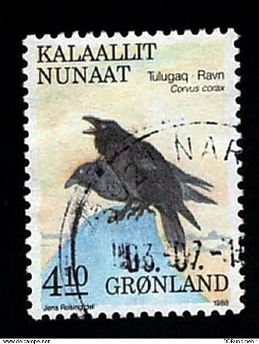 1988 Common Raven  Michel GL 182 Stamp Number GL 180 Yvert Et Tellier GL 170 Stanley Gibbons GL 175 Used - Gebruikt