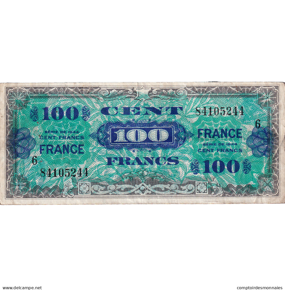 France, 100 Francs, Drapeau/France, 1945, 84105244, TB+, Fayette:VF25.6 - 1945 Verso Frankreich