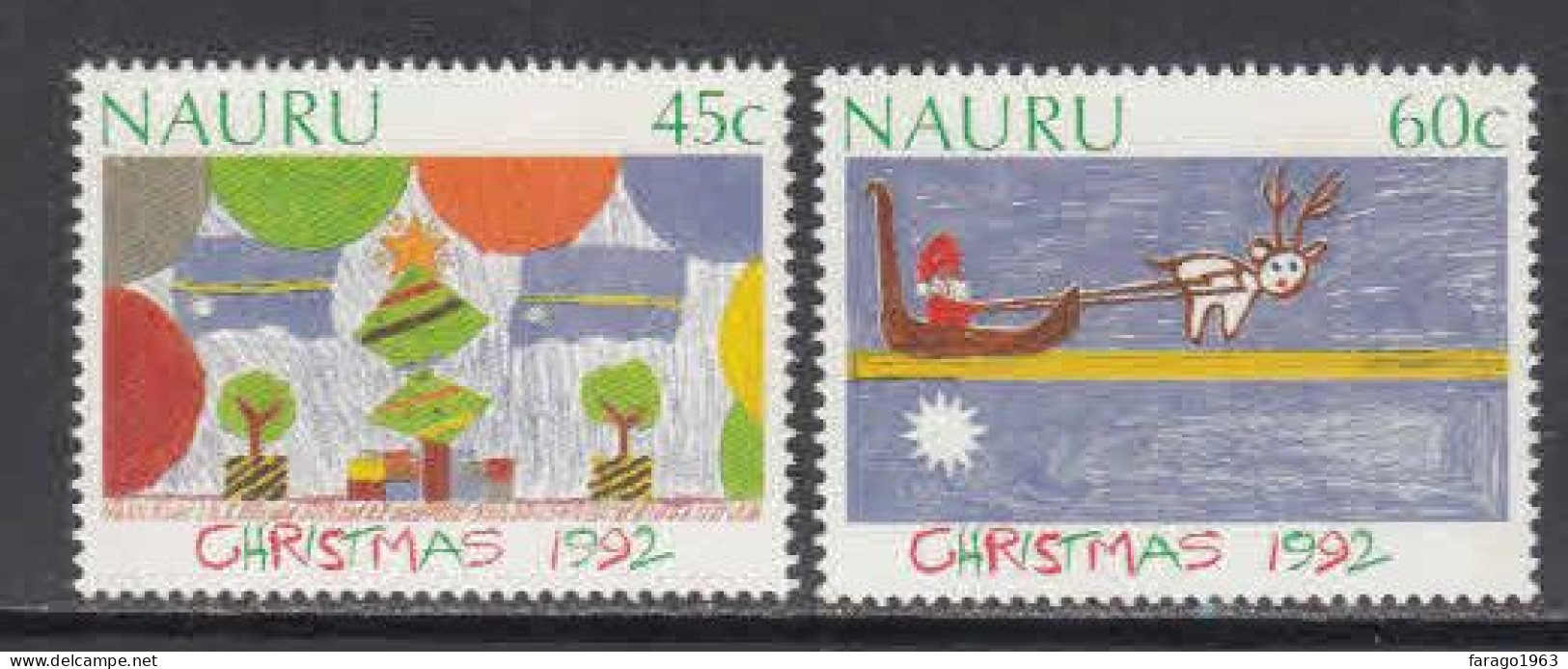1992 Nauru Christmas Noel Navidad Complete Set Of 2 MNH - Nauru