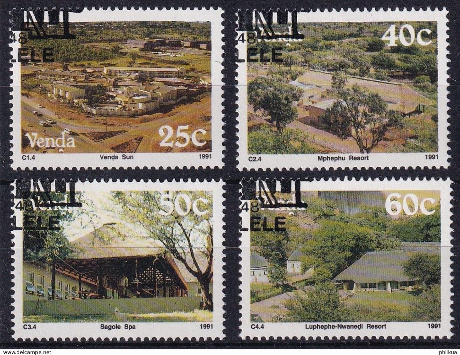 MiNr. 225 - 228 Südafrika, Venda    1991, 29. Aug. Tourismus - Mit ET-Eckstempel - Venda