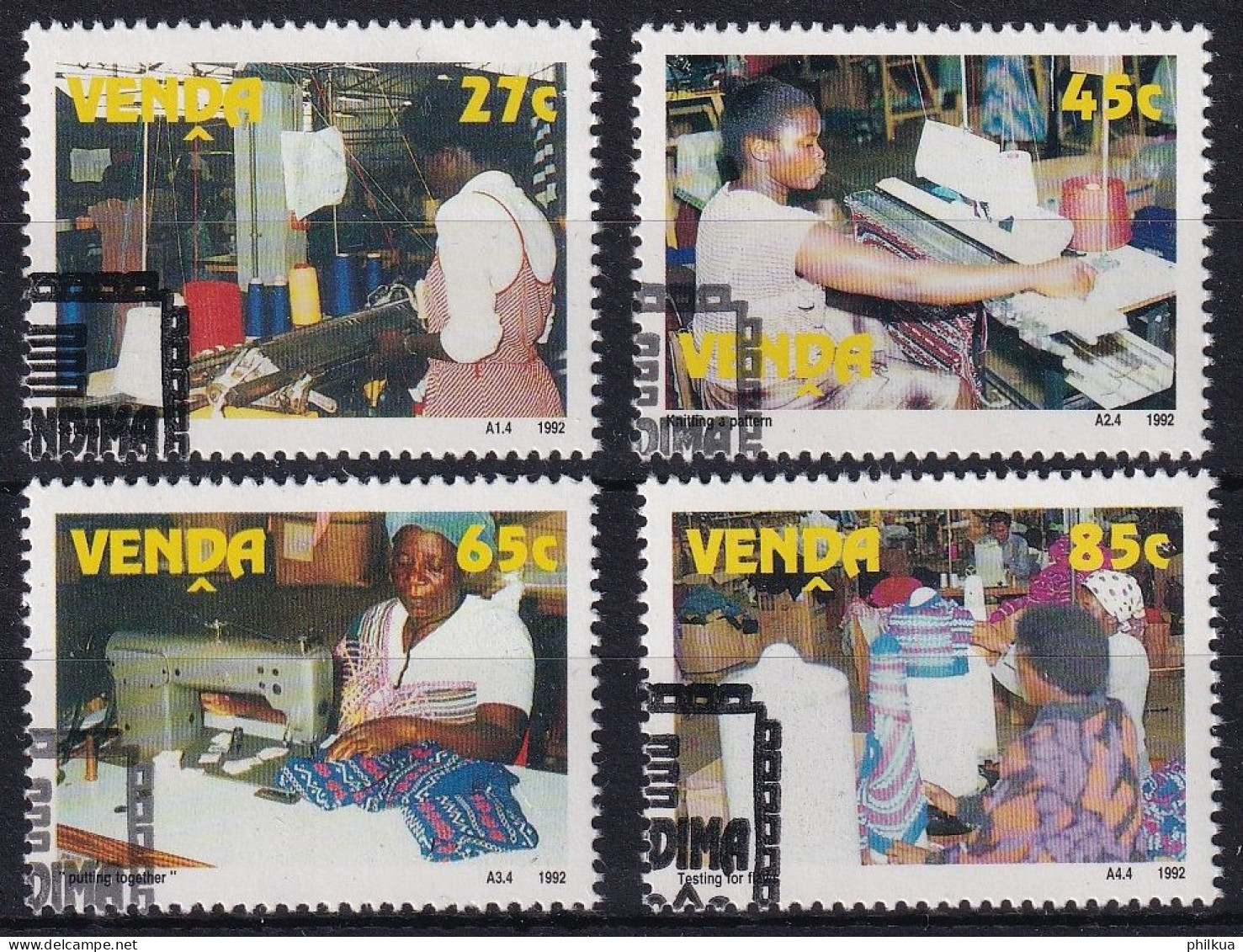 MiNr. 233 - 236 Südafrika, Venda    1992, 5. März. Bekleidungsindustrie - Mit ET-Eckstempel - Venda