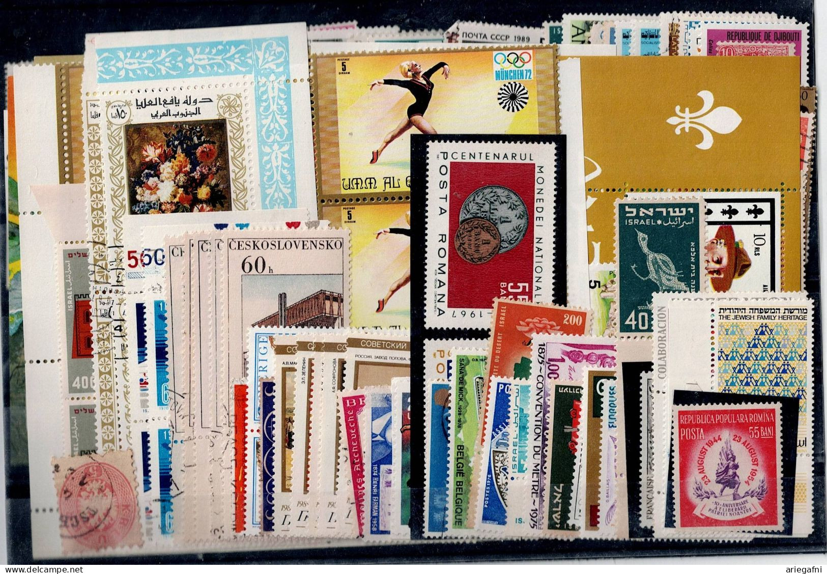 LOT OF 242 STAMPS MINT+USED+ 16 BLOCKS MI- 80 EURO VF!! - Collections (sans Albums)
