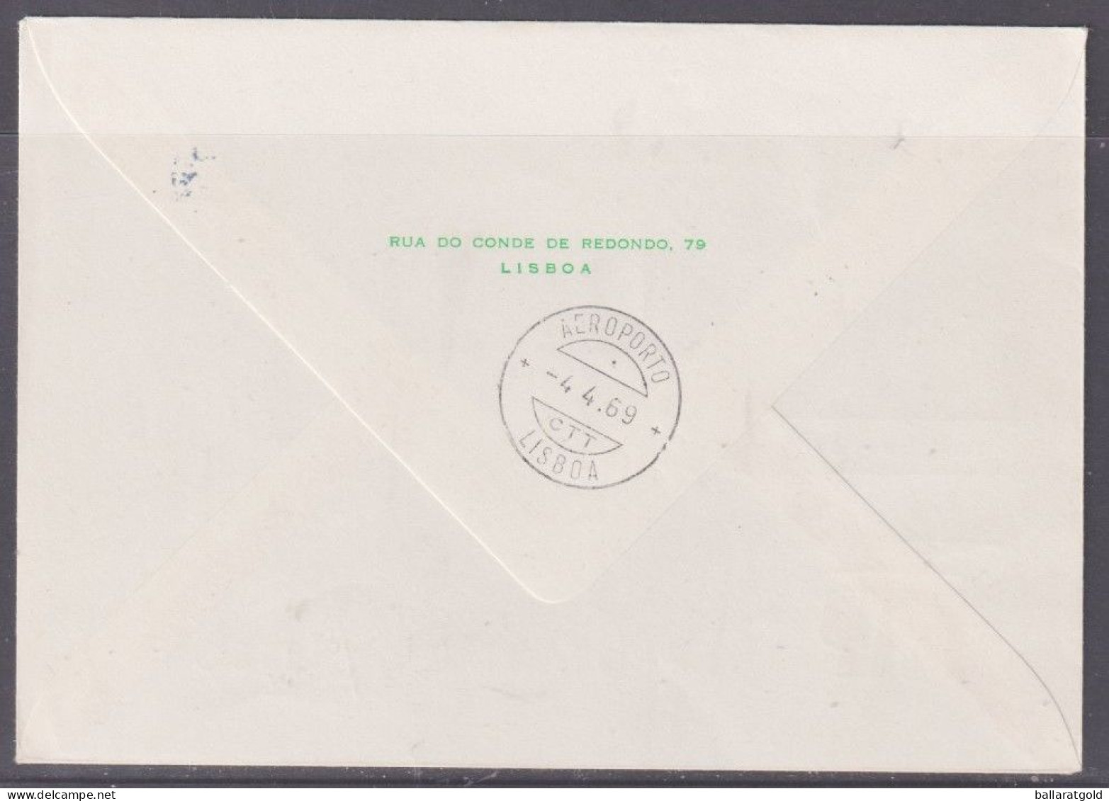 Portugal 1969 TAP Santa Maria To Lisbon Flight Cover + Back - Covers & Documents