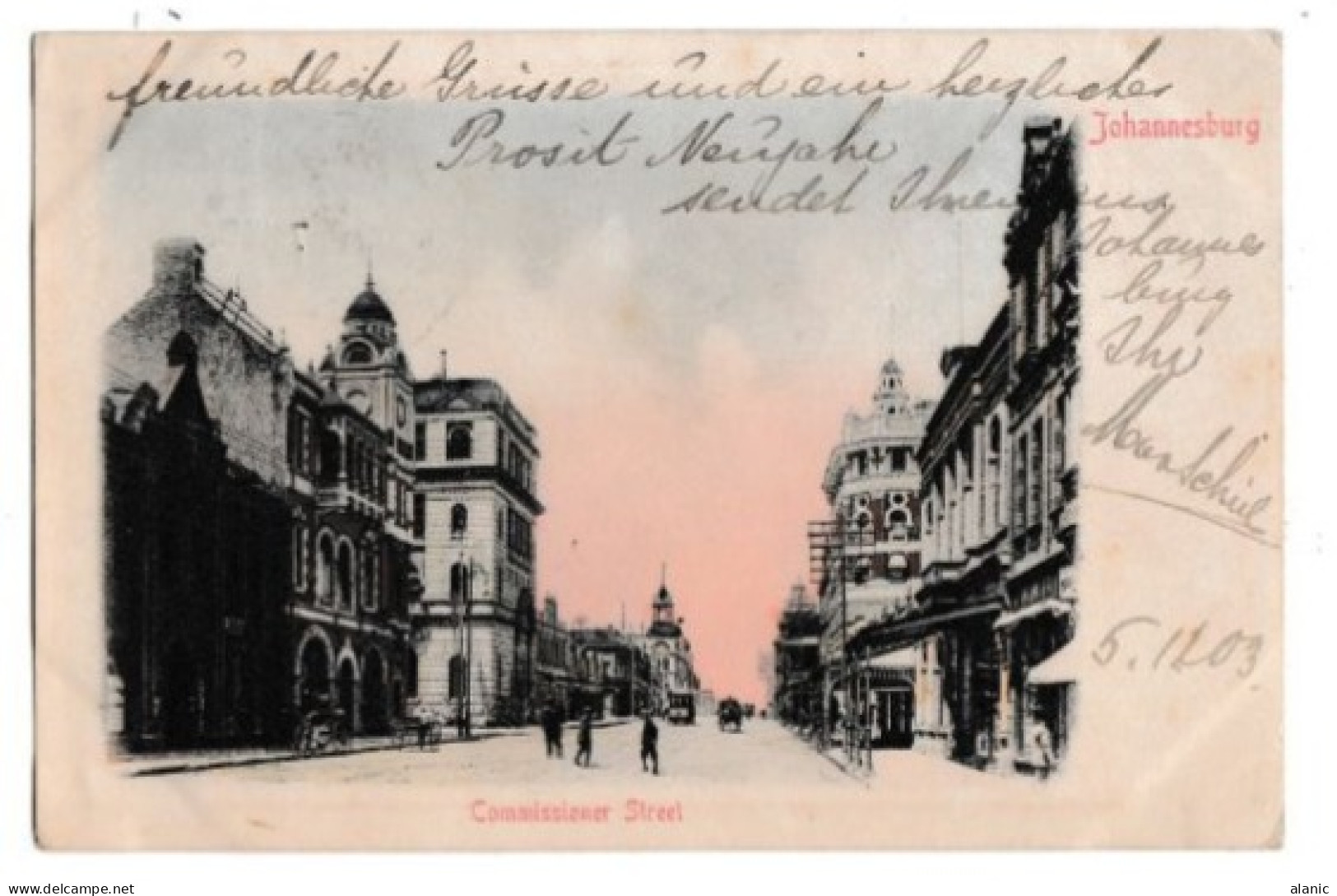 CPA-AFRIQUE DU SUD-Johannesburg COMMISSIONER STREET 1903 CIRCULEE ANIMEE-Peu Connue - Afrique Du Sud