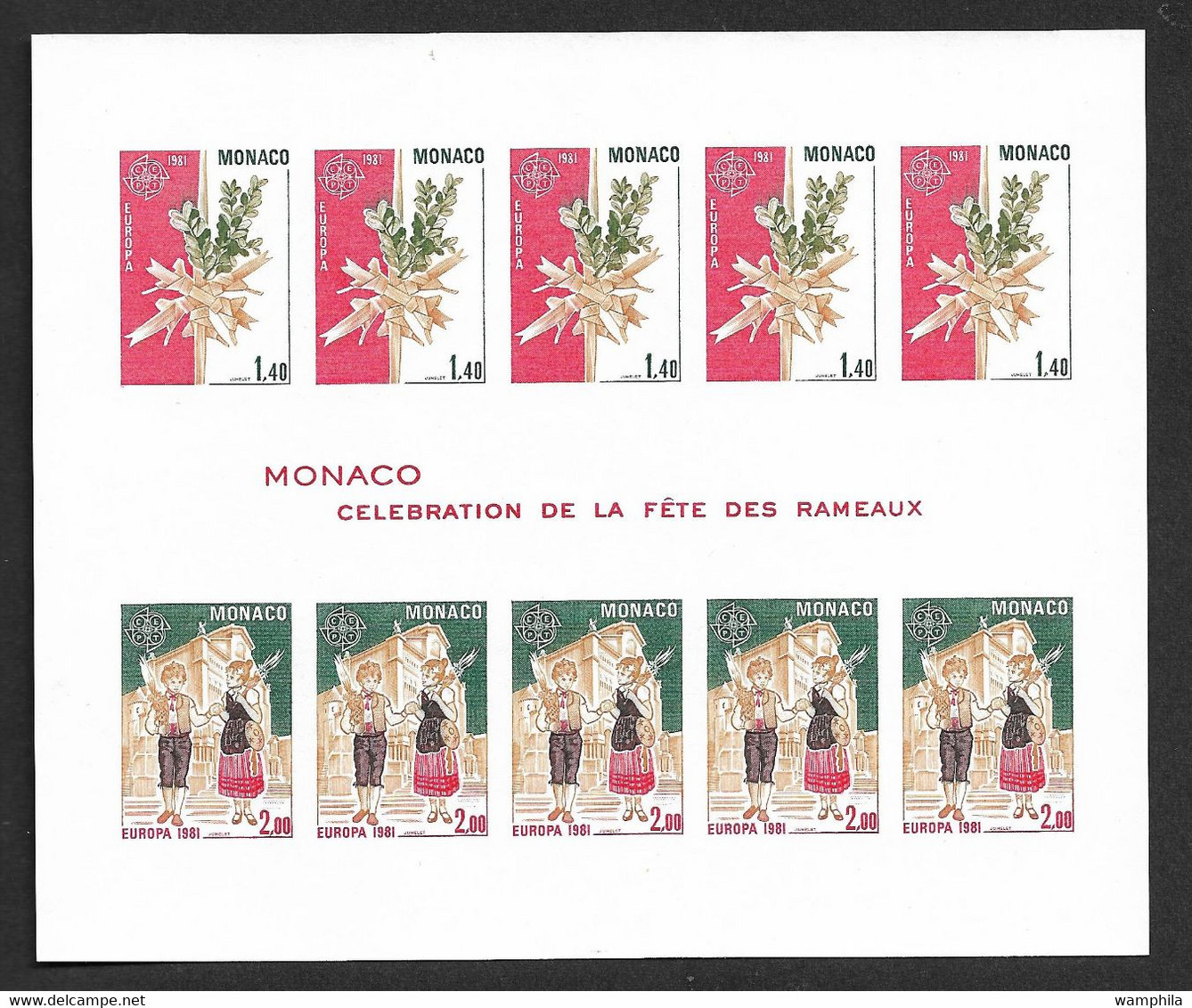 Monaco Bloc N°19a** Non Dentelé. Europa 1981 Cote 350€. - Plaatfouten En Curiosa