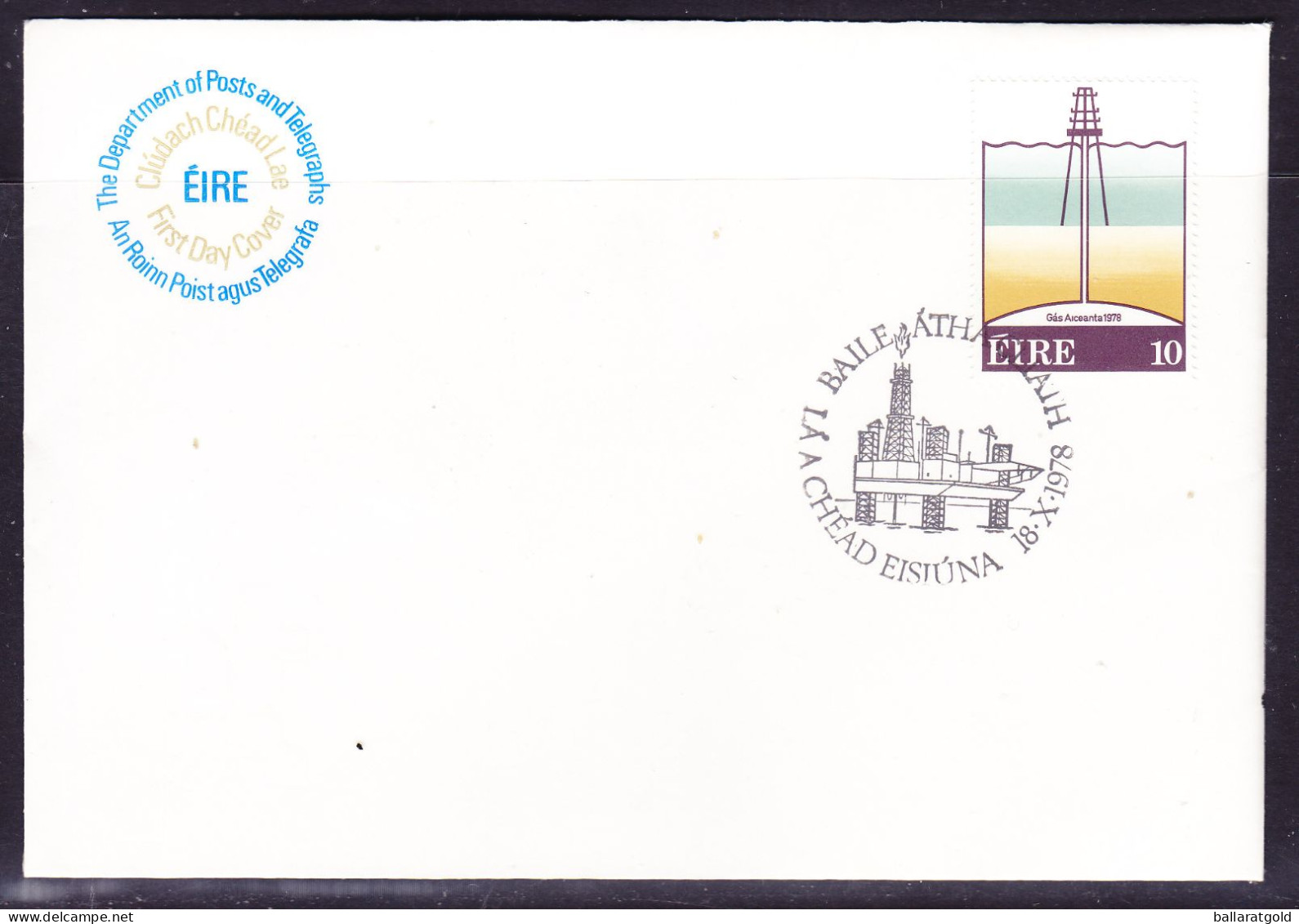 Ireland 1978 Offshore Oil First Day Cover - Unaddressed - Storia Postale