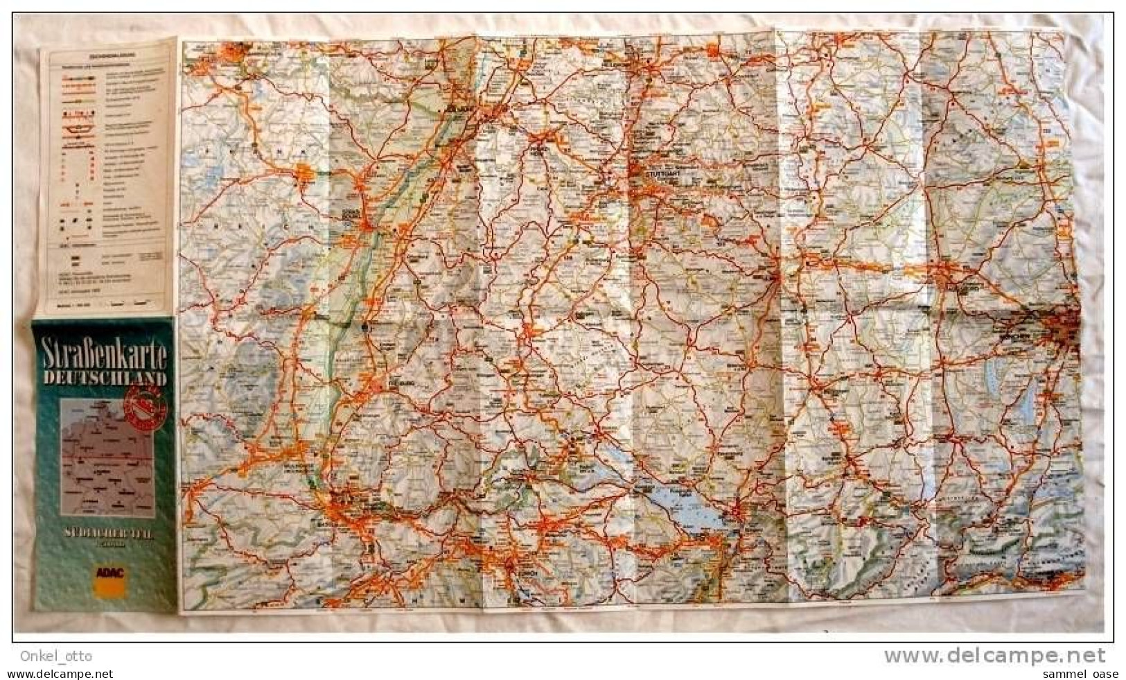 2 X ADAC Strassenkarten Deutschland Nord + Süd Von 1995 - Maps Of The World