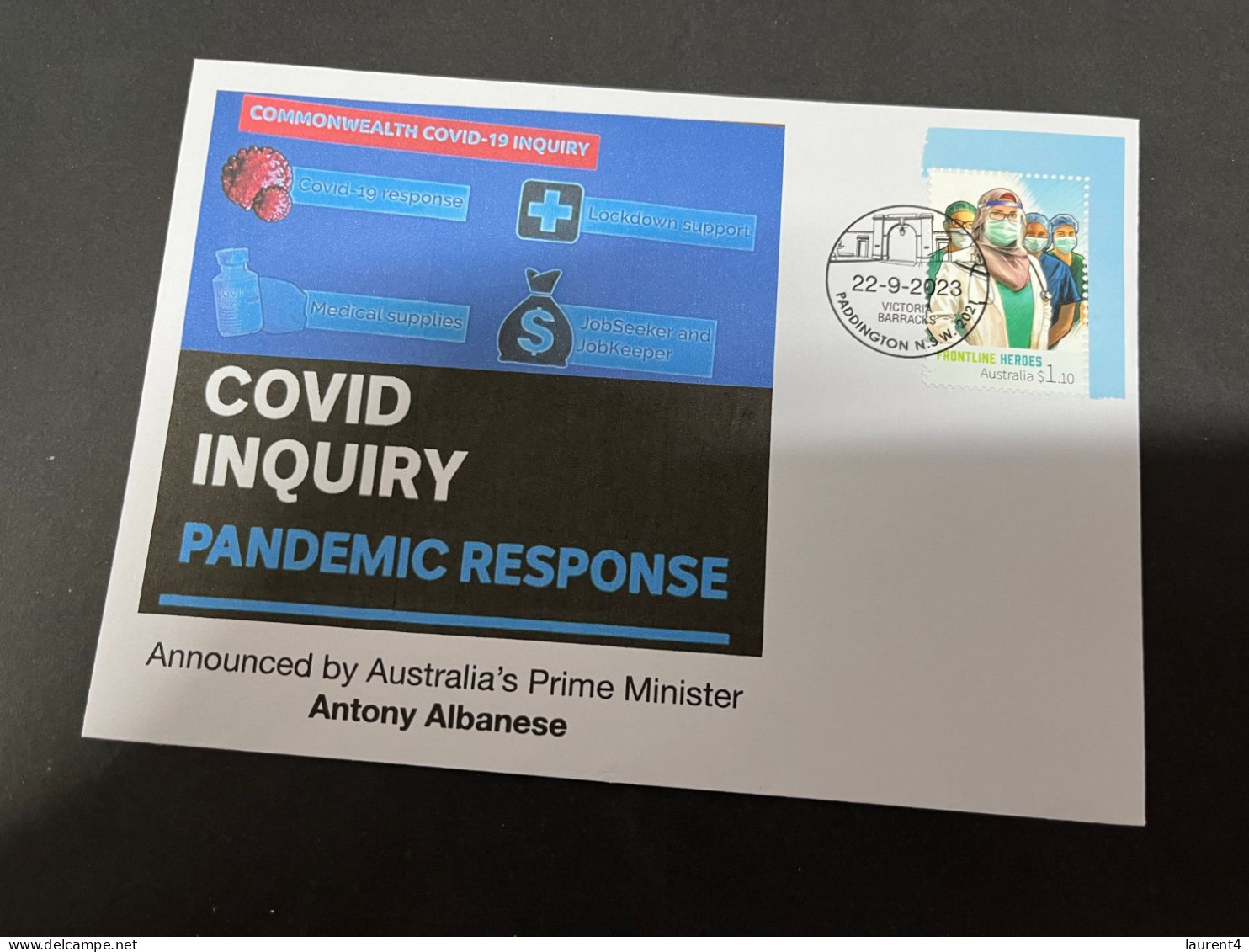 24-9-2023 (2 U 2 A) Australia Launch Commonwealth COVID Inquiry Pandemic Response (with COVID-19 Stamp) - Maladies