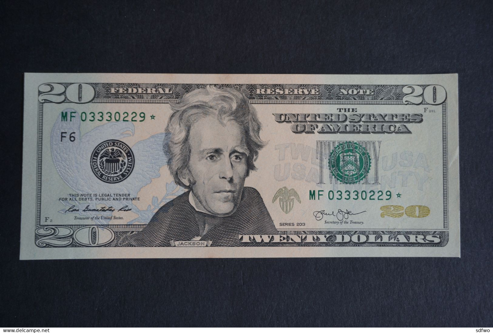 (M) USA 2013 - 20 Dollars Star-Note (# MF03330229) -UNC - Devise Nationale