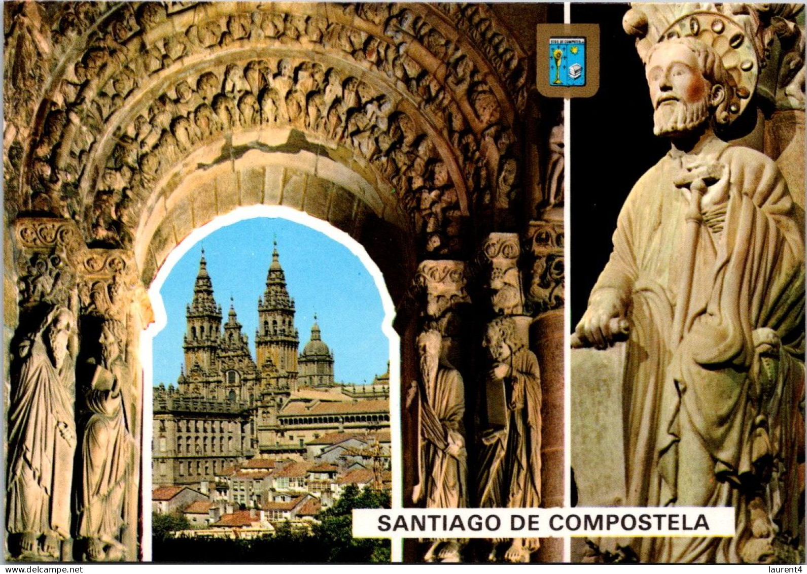 24-9-2023 (2 U 5) Spain - Santiago De Compostella (2 Postcards) - Eglises Et Cathédrales