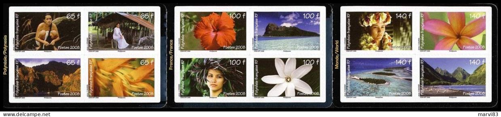 POLYNESIE 2008 Carnet C0844 ** ( 844/855) Non Plié - Carnets