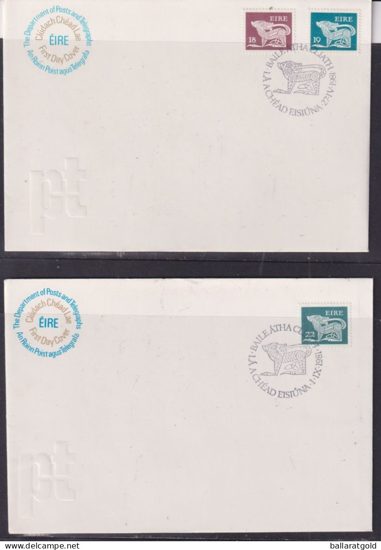 Ireland 1981 Definitives X 3 First Day Cover - Unaddressed - Storia Postale