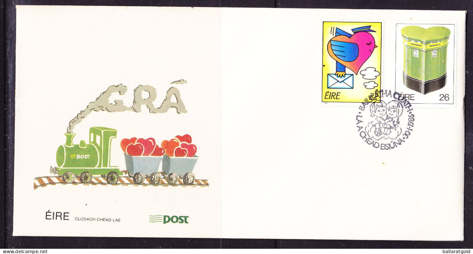 Ireland 1986 Love  First Day Cover - Unaddressed - Cartas & Documentos
