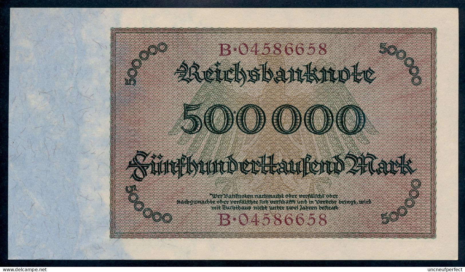 P88a Ro87b DEU-99b  - 500 000 Mark Impression Du Reichs UNC NEUF - 500000 Mark