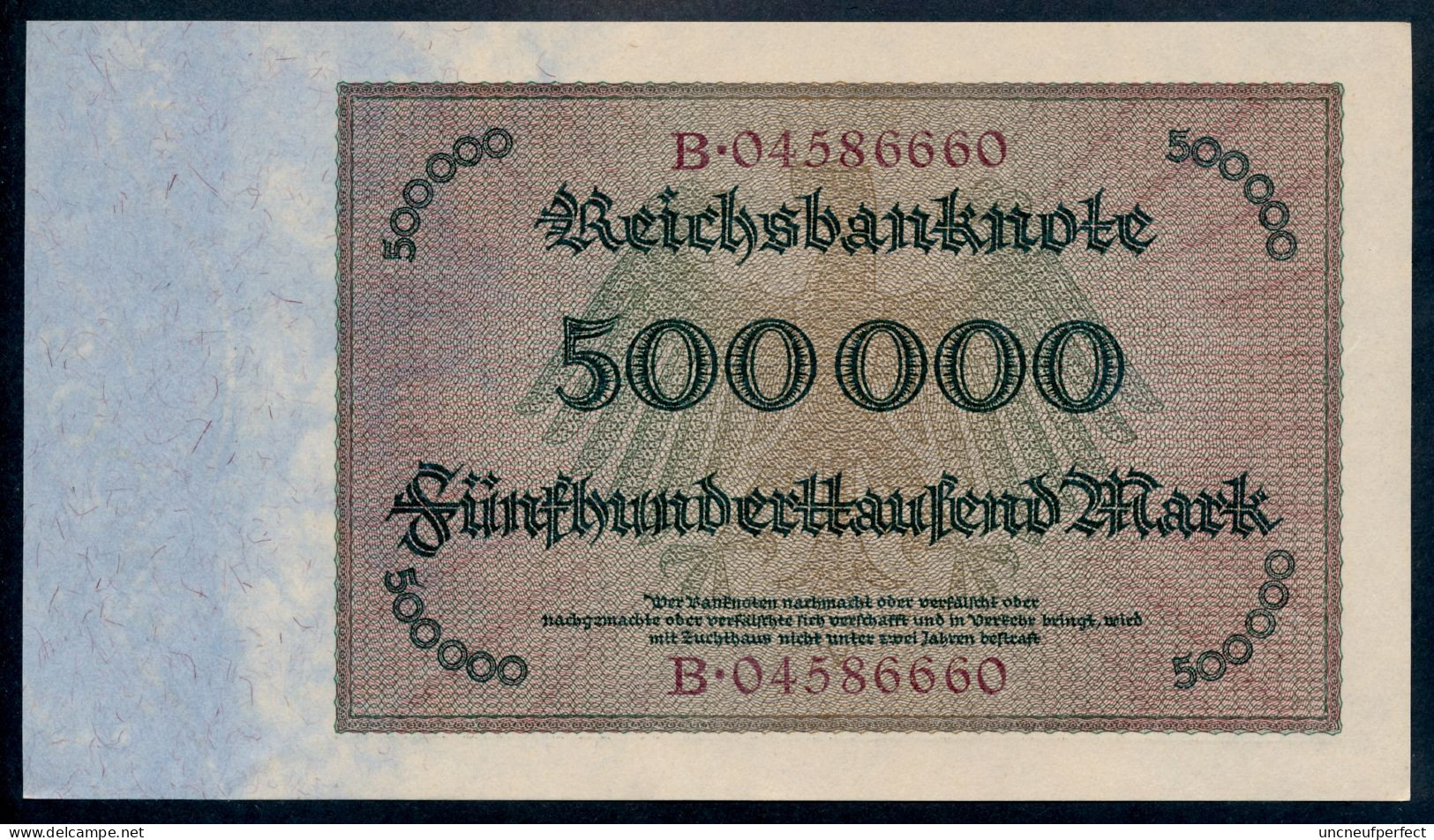 P88a Ro87b DEU-99b  - 500 000 Mark Impression Du Reichs UNC NEUF - 500000 Mark