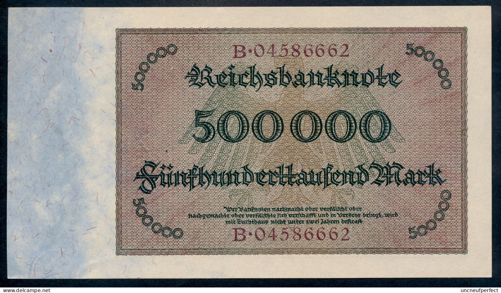 P88a Ro87b DEU-99b  - 500 000 Mark Impression Du Reichs UNC NEUF - 500.000 Mark