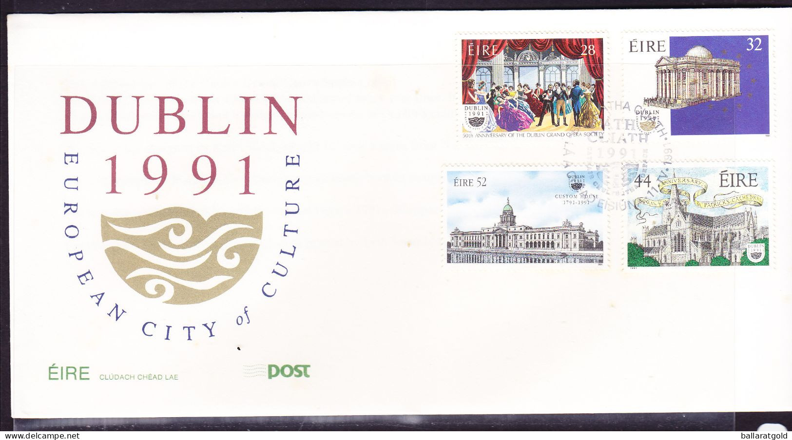 Ireland 1991 Dublin Culture First Day Cover - Unaddressed - Briefe U. Dokumente