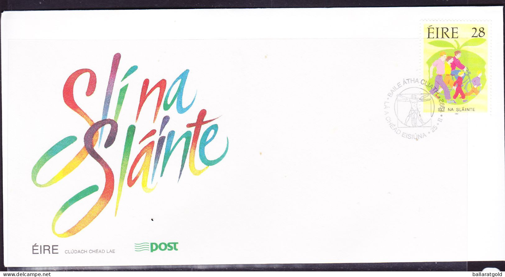Ireland 1992 Healthy Lifestyle  First Day Cover - Unaddressed - Storia Postale