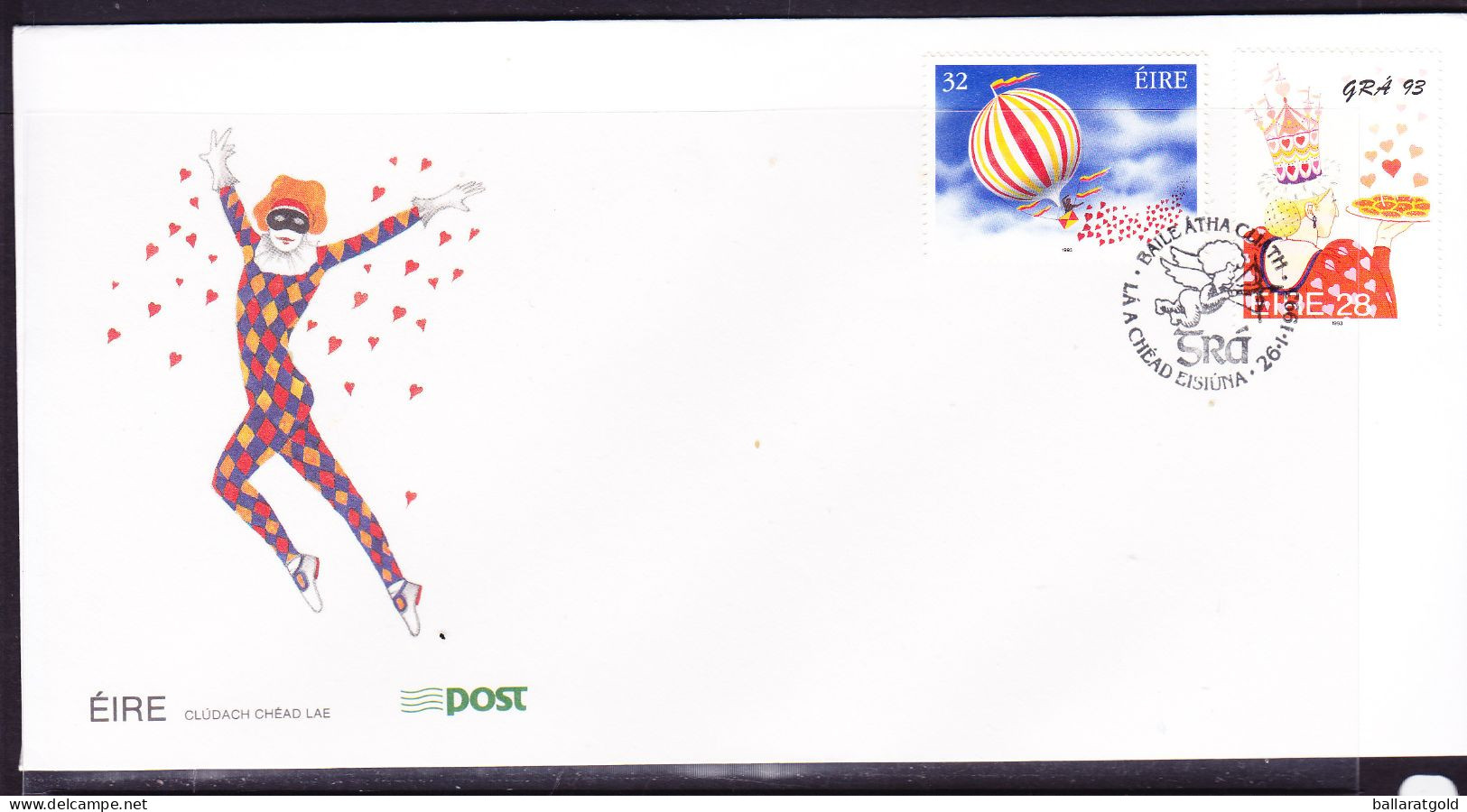 Ireland 1993 Love First Day Cover - Unaddressed - Storia Postale