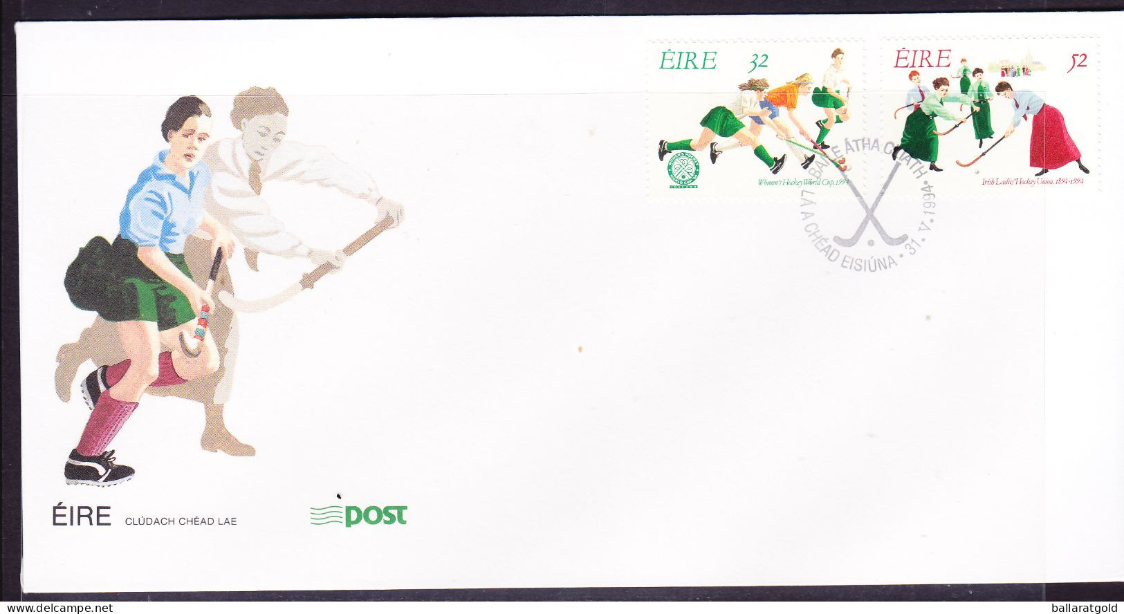 Ireland 1994 Hockey  First Day Cover - Unaddressed - Lettres & Documents