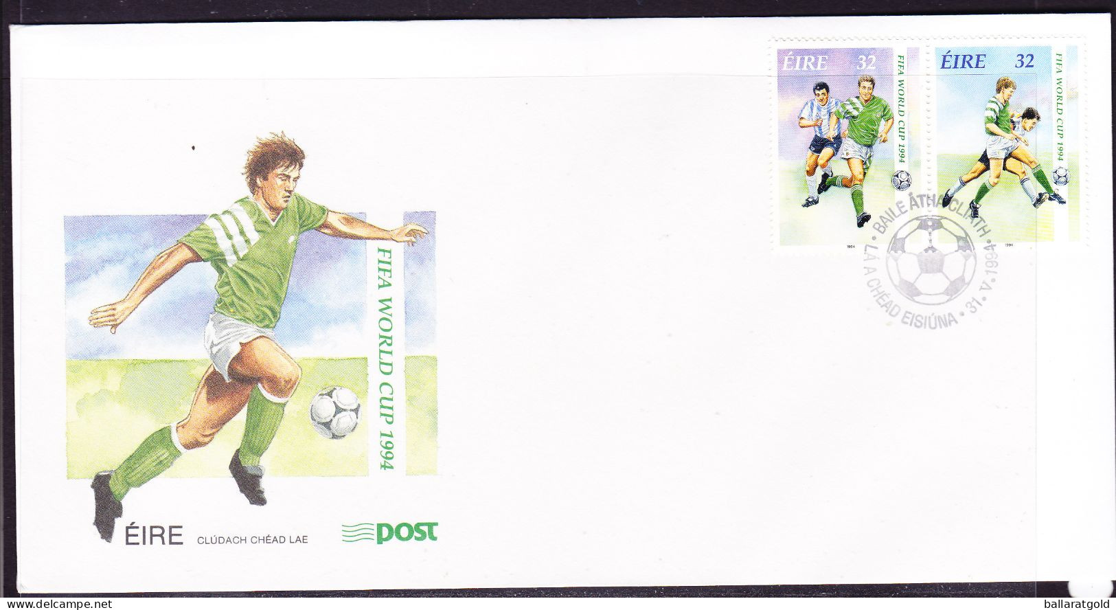 Ireland 1994 FIFA World Cup Soccer First Day Cover - Unaddressed - Lettres & Documents