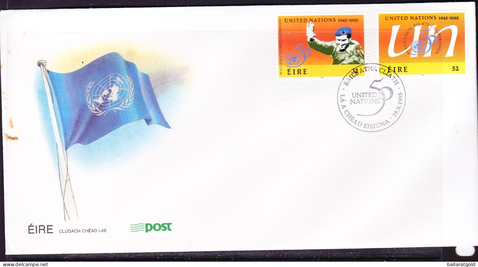 Ireland 1995 United Nations First Day Cover - Unaddressed - Lettres & Documents