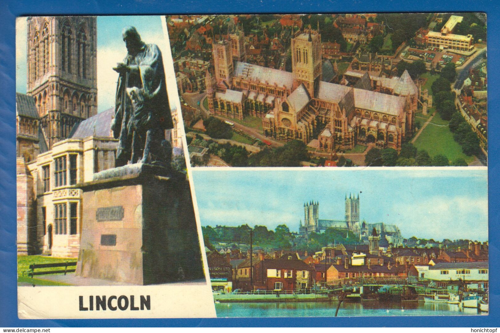 England, Lincoln; Mehrbildkarte Mit The Tennyson Statue - Lincoln