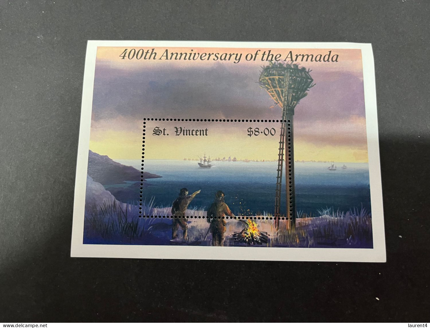 24-9-2023 (stamp) St Vincent (mint) Sail Ship 400th Anniversary Of Armada Mini-sheet - Cricket