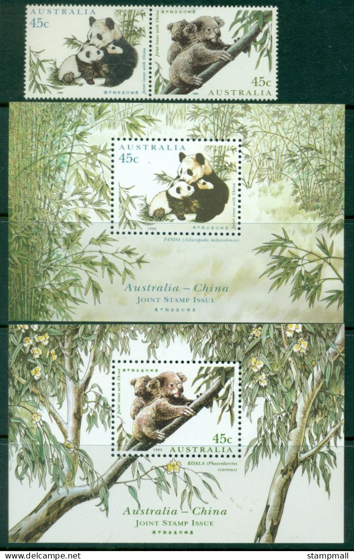 Australia 1995 Koala, Pande Joint Issue China + 2xMS MUH - Blocks & Sheetlets