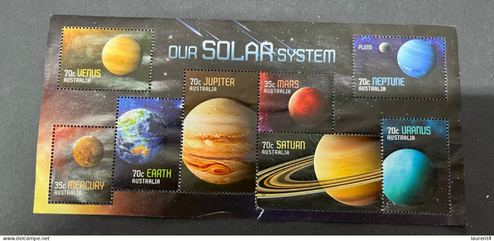 24-9-2023 (stamp) Australia - Used (as Seen On Scans) Our Solar System - Mini-sheet (9 Planets) - Blocks & Sheetlets