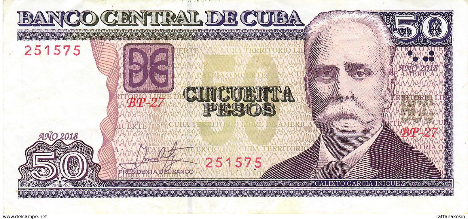 CUBA P123l 50 PESOS 2018 VF No P.h. - Kuba