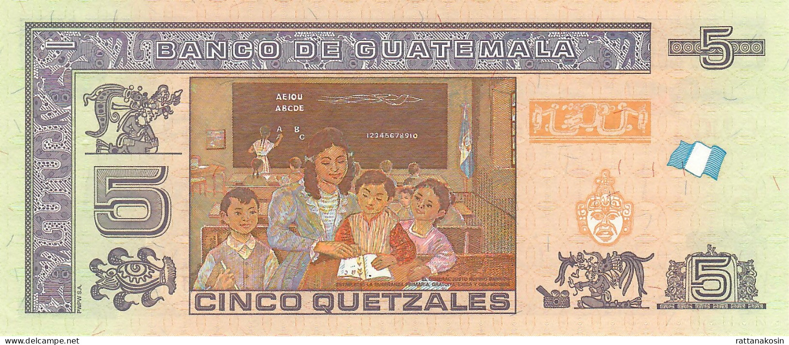 GUATEMALA P122Ab 5 Quetzal 2018 #C/F  UNC. - Guatemala