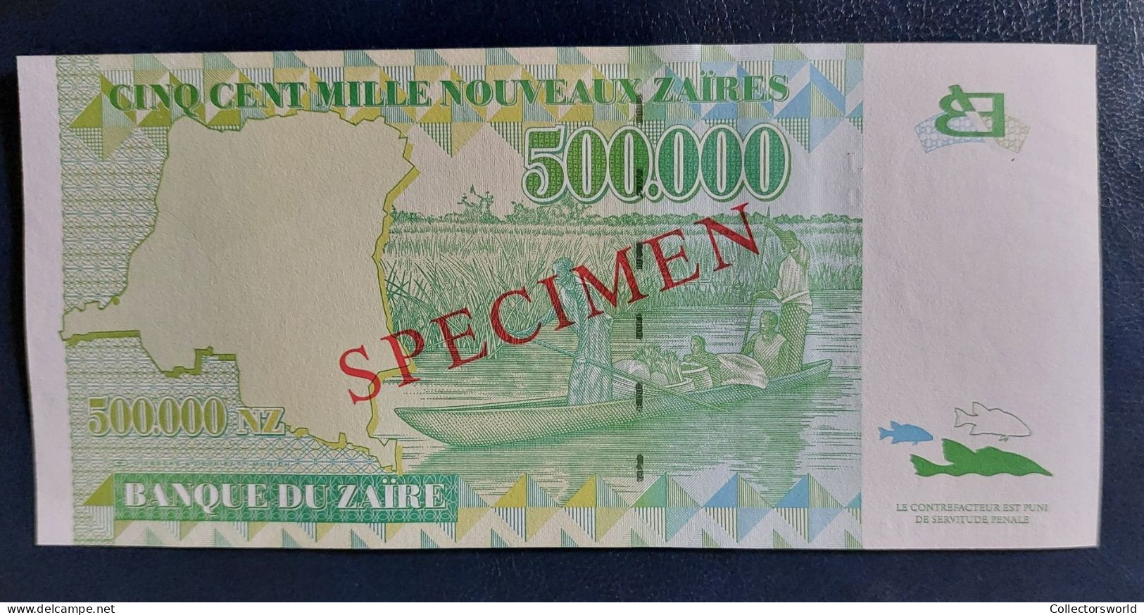 Zaire 500.000 New Zaires SPECIMEN P78S 1996 UNC - Zaïre