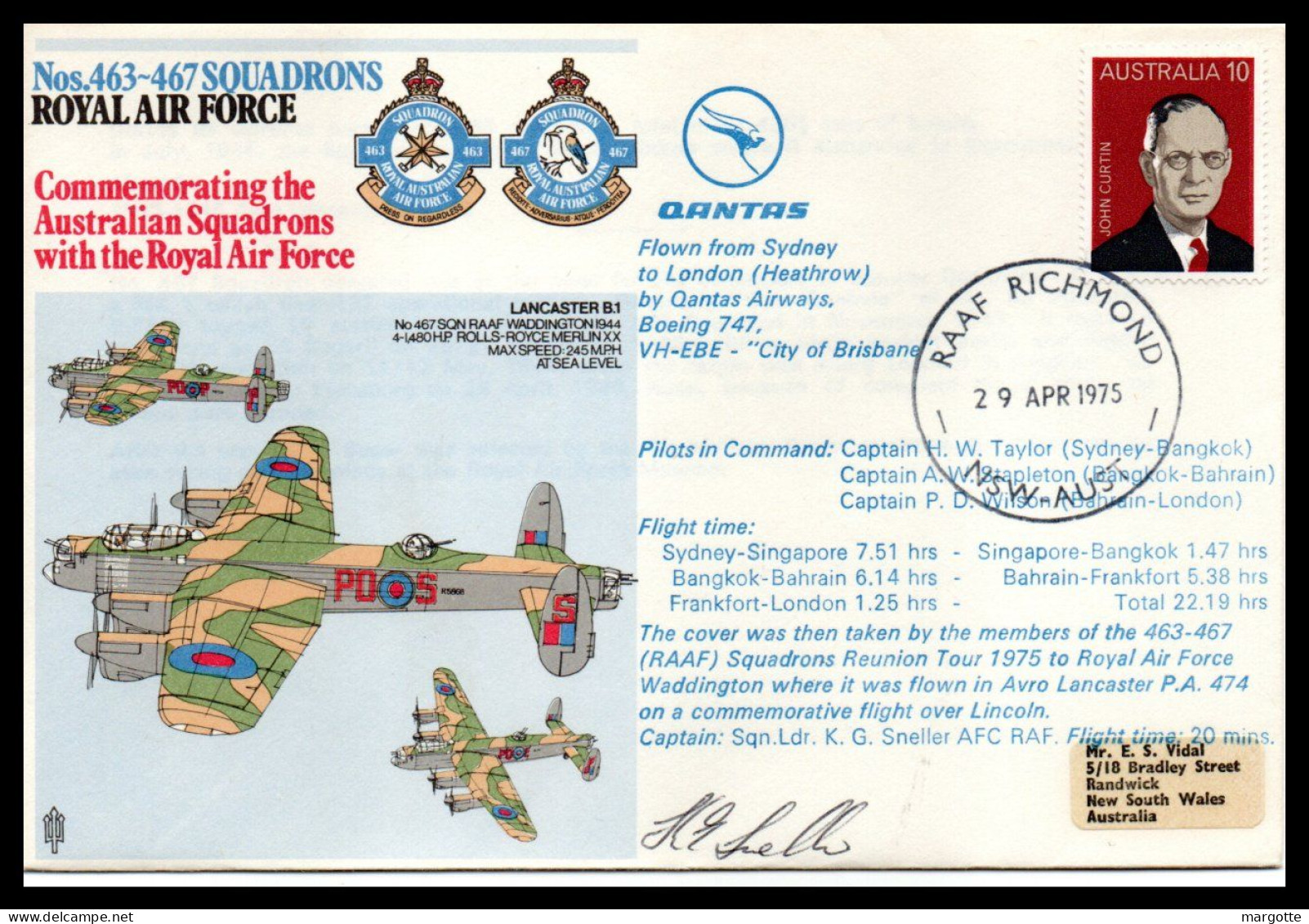 Royal Air Force  N°463 - 467 - Lettres & Documents