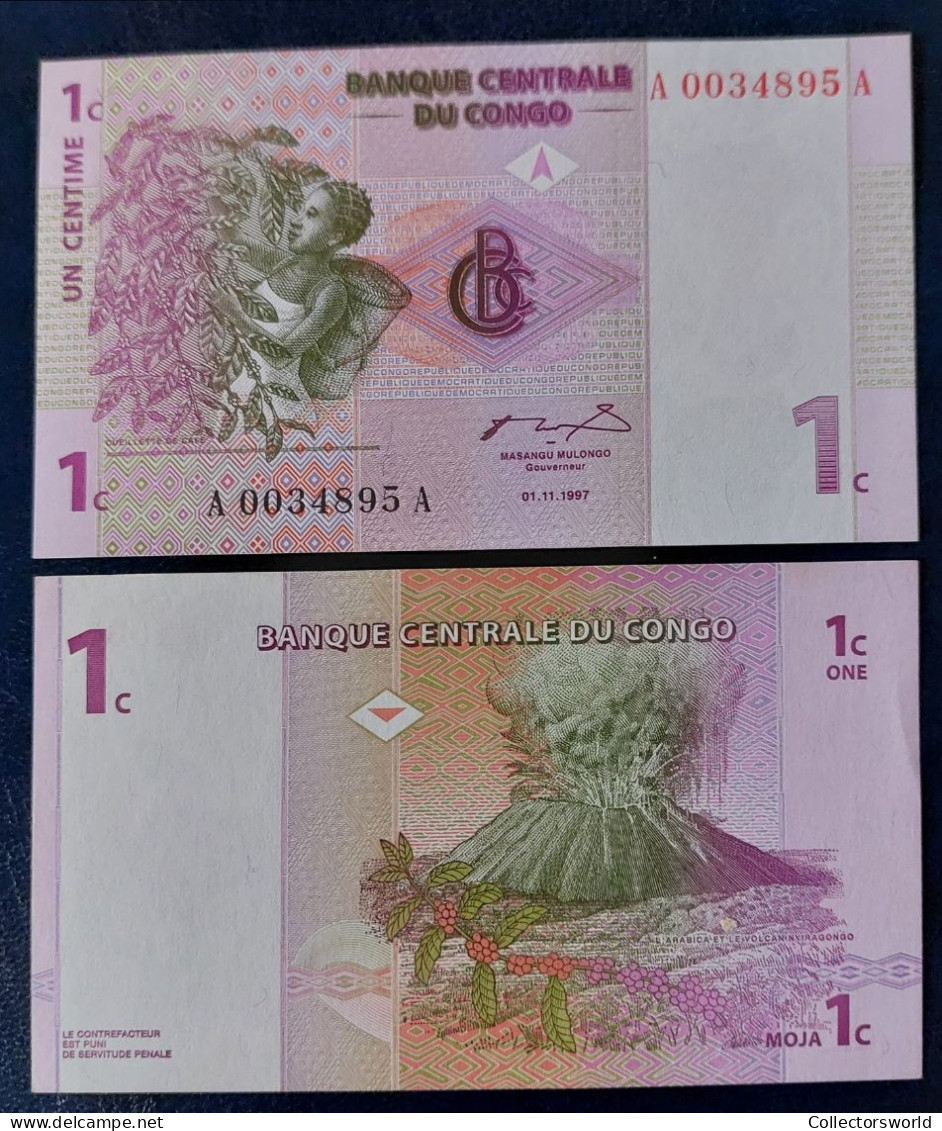 Congo 1 Centime Year 1997 P80 UNC - República Democrática Del Congo & Zaire