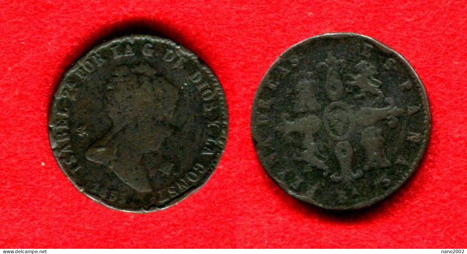 ESPAGNE - ESPAÑA - SPAIN - ISABEL II - 4 MARAVEDIS 1855 BARCELONA - RARE - Autres & Non Classés