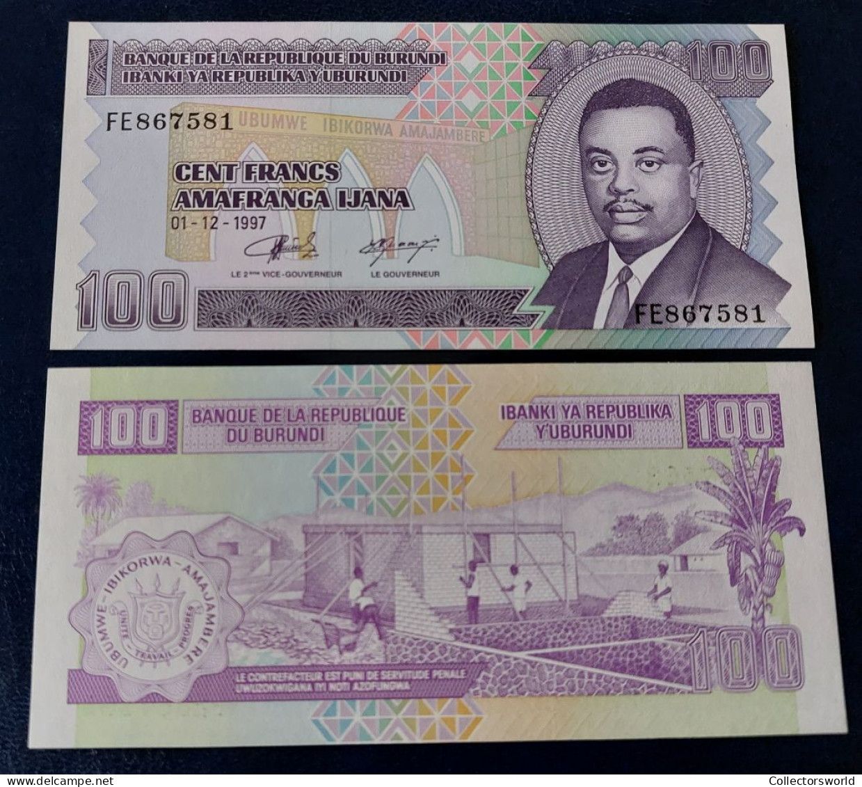 Burundi 100 Francs 1997 P37b UNC - Burundi