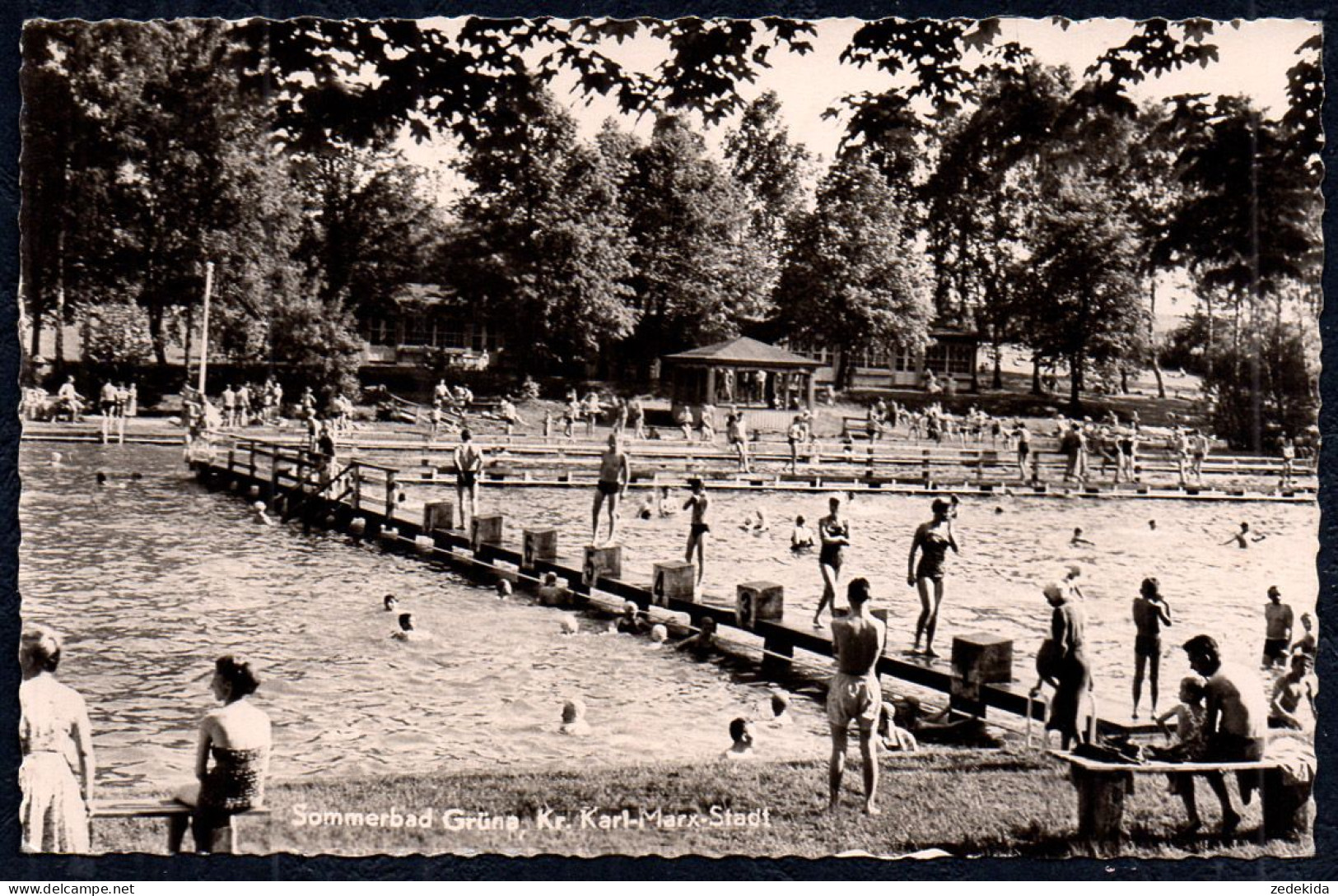 G5056 - Grüna Bei Karl Marx Stadt - Freibad - Verlag W. Wogler - Chemnitz (Karl-Marx-Stadt 1953-1990)