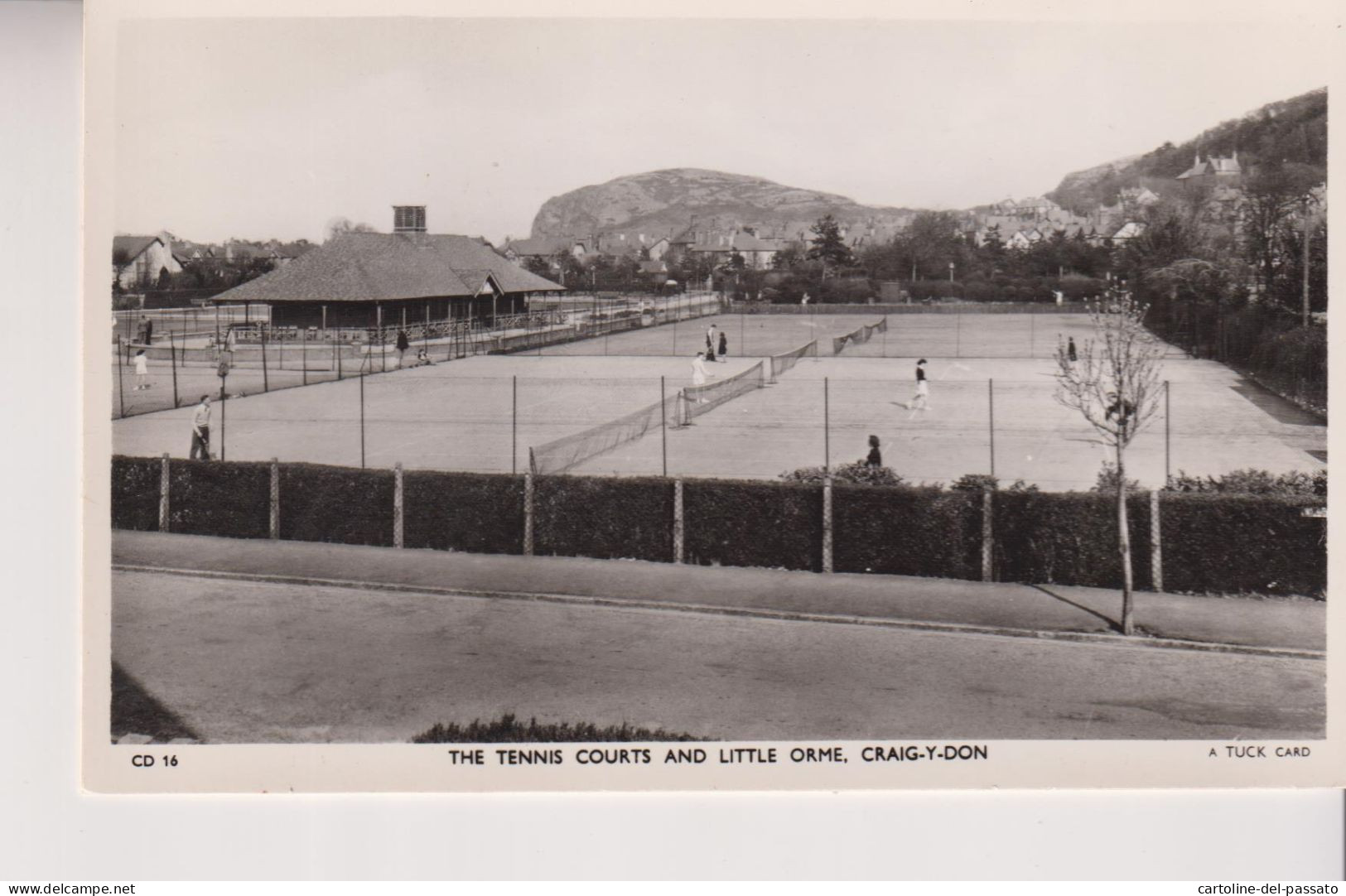 Craig-Y-Don, Llandudno - Tennis Courts And Little Orme - 1950's Tuck Real Photo Postcard - Caernarvonshire
