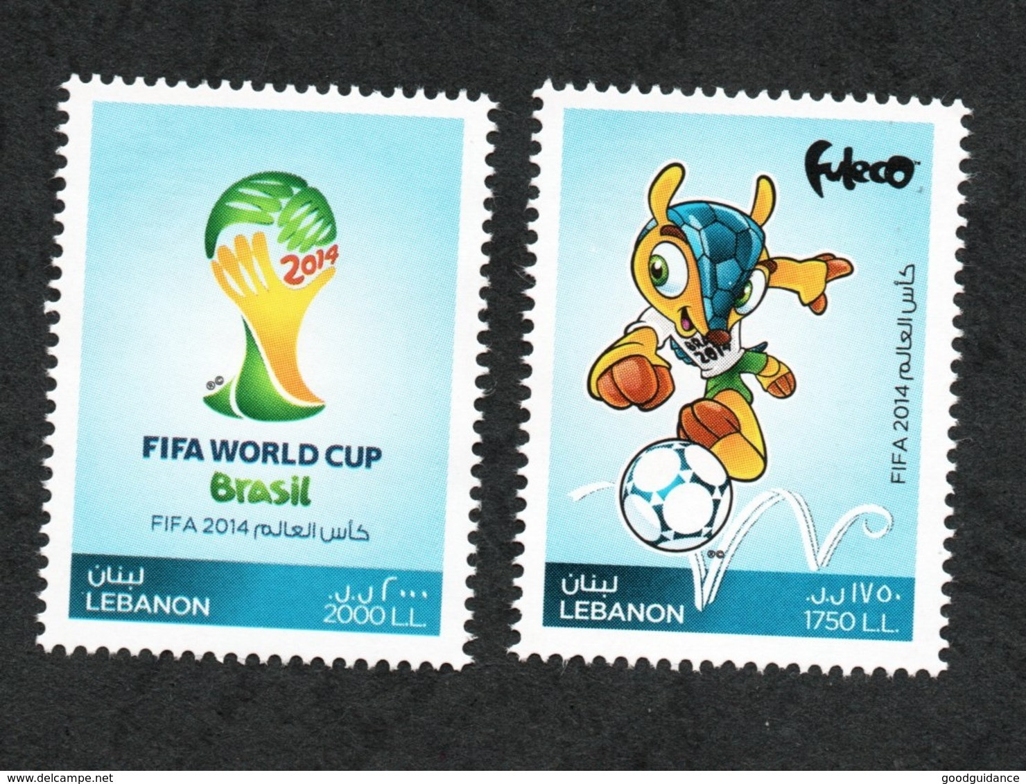 2014 - Lebanon - Liban- FIFA Football World Cup - Brazil- Soccer - Complete Set 2v.MNH** - 2014 – Brazil
