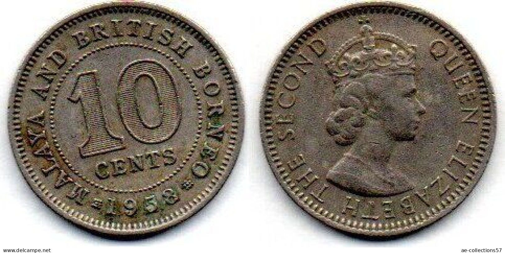 MA 25249  / Malaya 10 Cents 1958 TB+ - Malesia