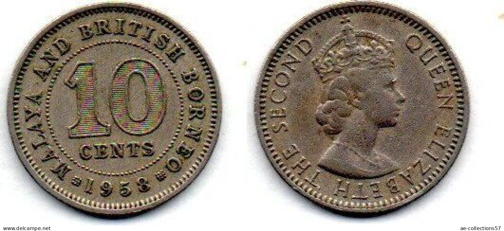 MA 25250  / Malaya 10 Cents 1958 TB+ - Malaysia