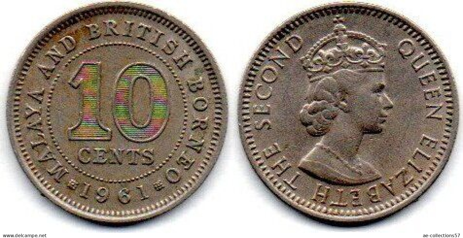 MA 25255  / Malaya 10 Cents 1961 TTB - Malaysia