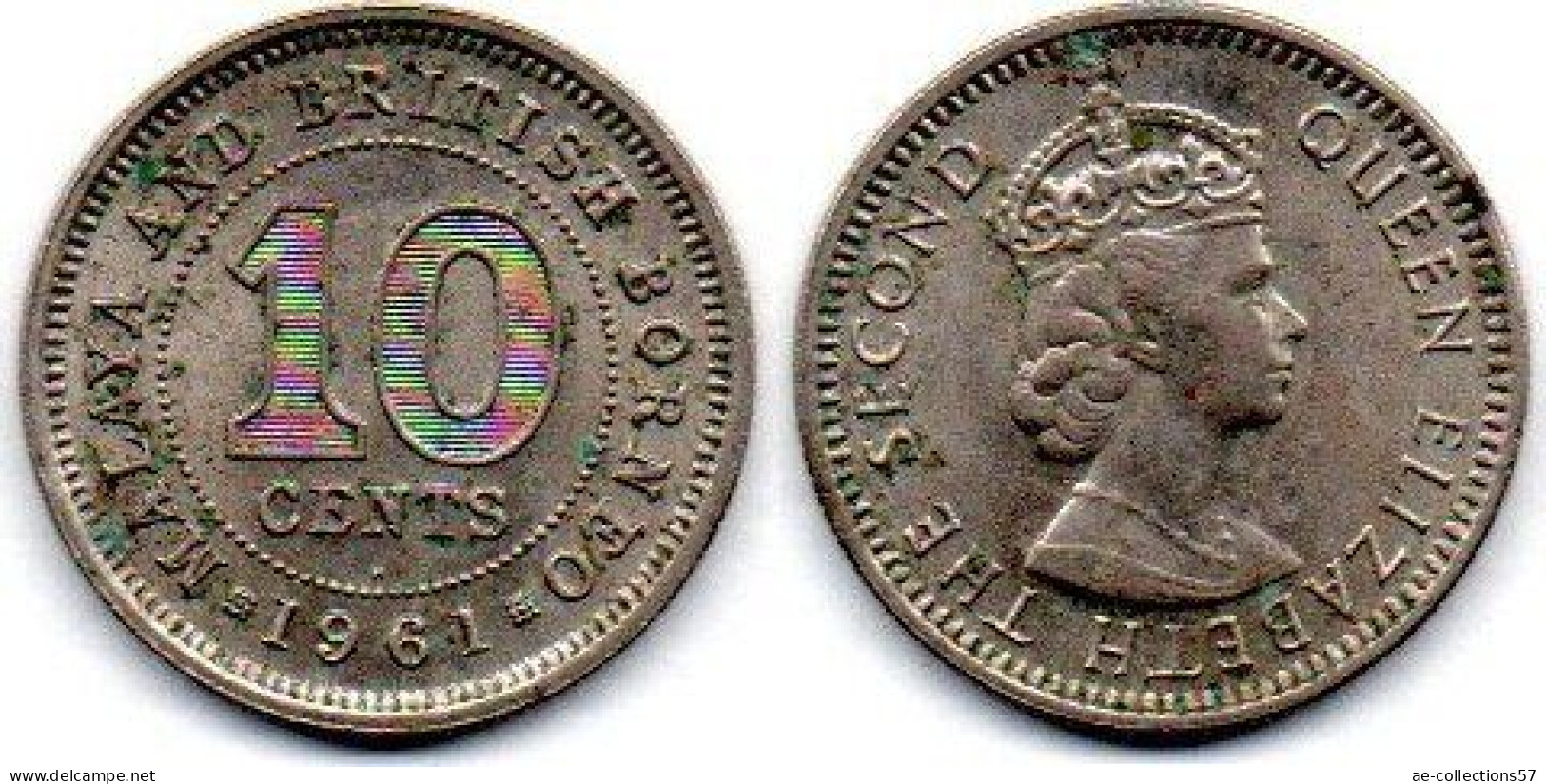 MA 25258  / Malaya 10 Cents 1961 H TTB - Malaysia