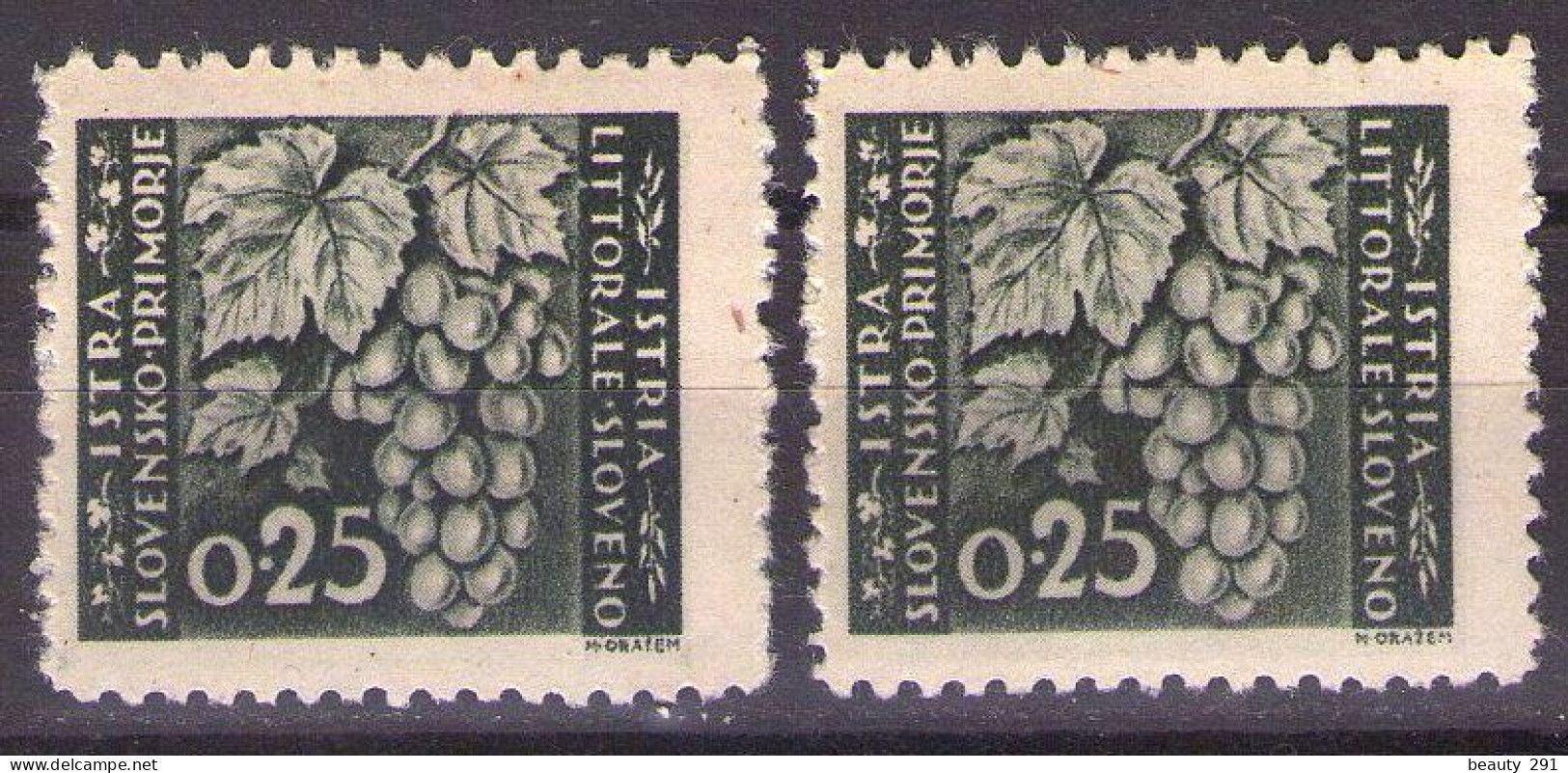 ISTRIA E LITORALE SLOVENO 1945. Tiratura Di Lubiana, Dent. 10 1/2-11 1/2, Sass. 41,TIPO II MH* - Jugoslawische Bes.: Slowenische Küste