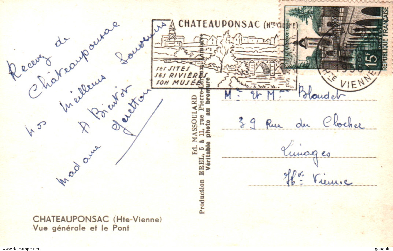 CPSM - CHATEAUPONSAC - Vue Gale Et Le Pont - Edition Massoulard (format 9x14) - Chateauponsac