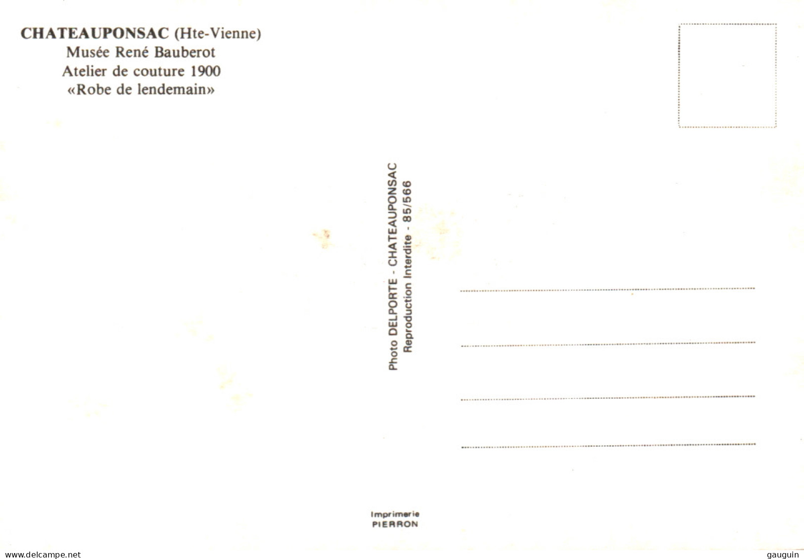 CPM - CHATEAUPONSAC - Musée René Bauberot. Atelier De Couture 1900 ... Edition Pierron - Chateauponsac