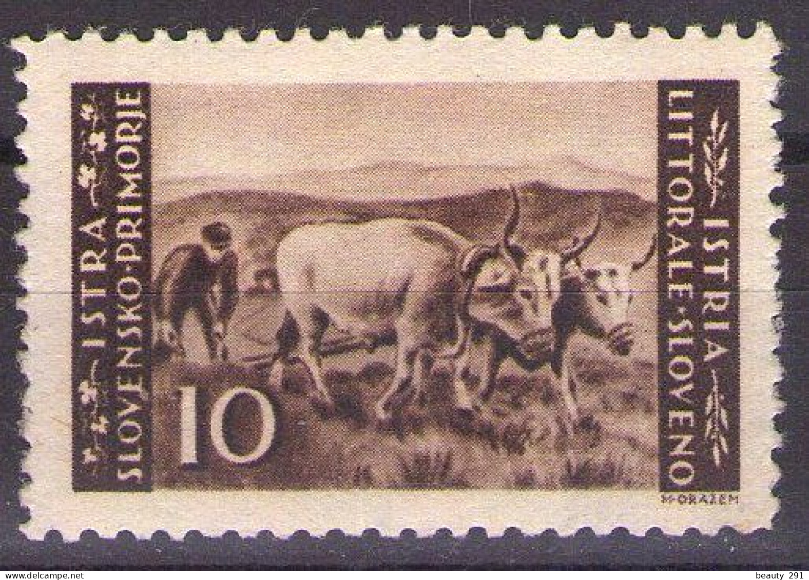 ISTRIA E LITORALE SLOVENO 1945. Tiratura Di Lubiana, Dent. 10 1/2-11 1/2, Sass. 48,  MH* - Yugoslavian Occ.: Slovenian Shore