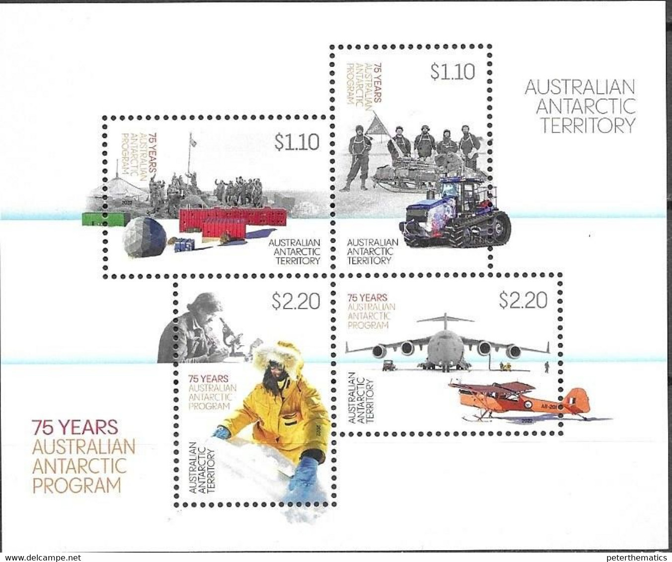 AAT, AUSTRALIAN ANTARCTIC, 2022, MNH, AAT PROGRAMME, PLANES, SHEETLET - Other & Unclassified