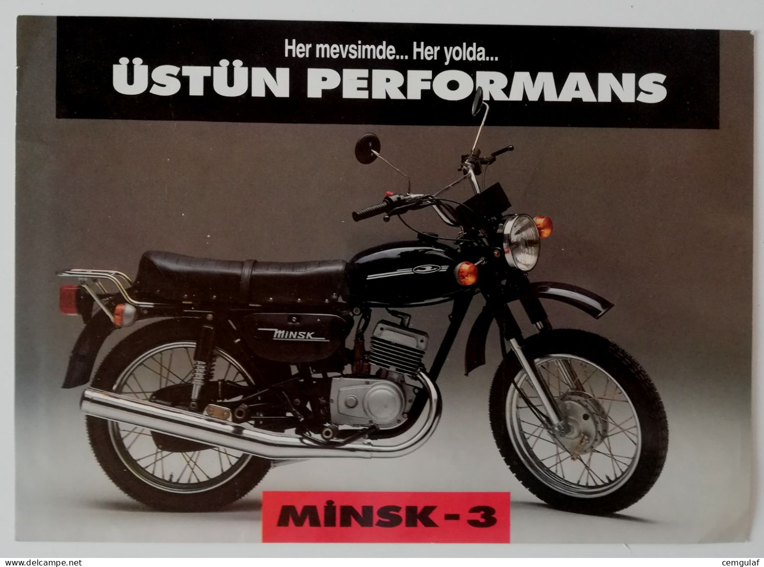 Motorcycle ADVERTISING; MINSK-3 " SUPERIOR PERFORMANCE ON EVERY ROAD " - Moto